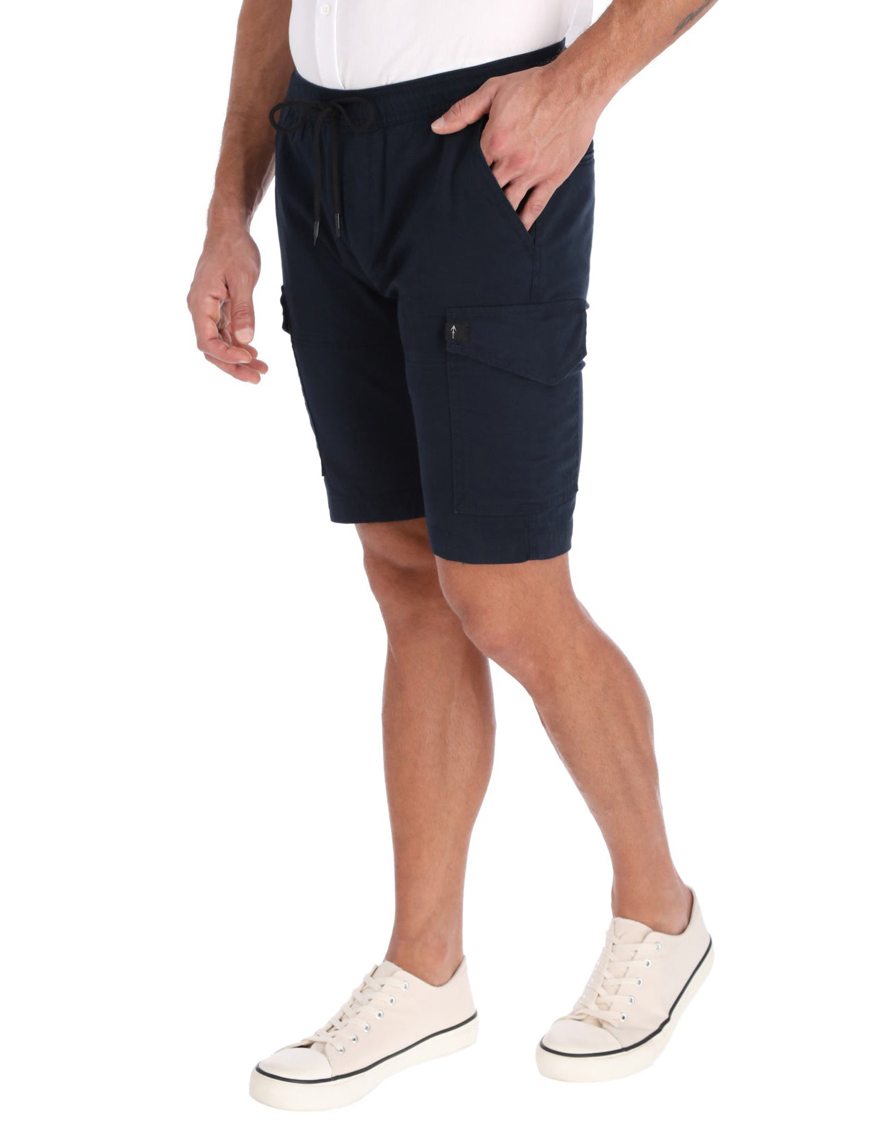 Bermuda Cargo de Gabardina - Azul Marino