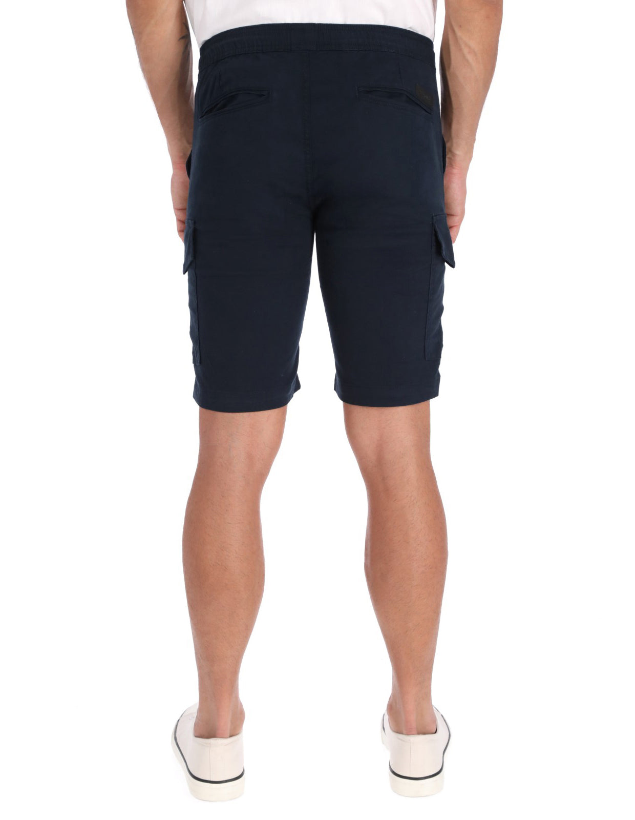 Bermuda Cargo de Gabardina - Azul Marino