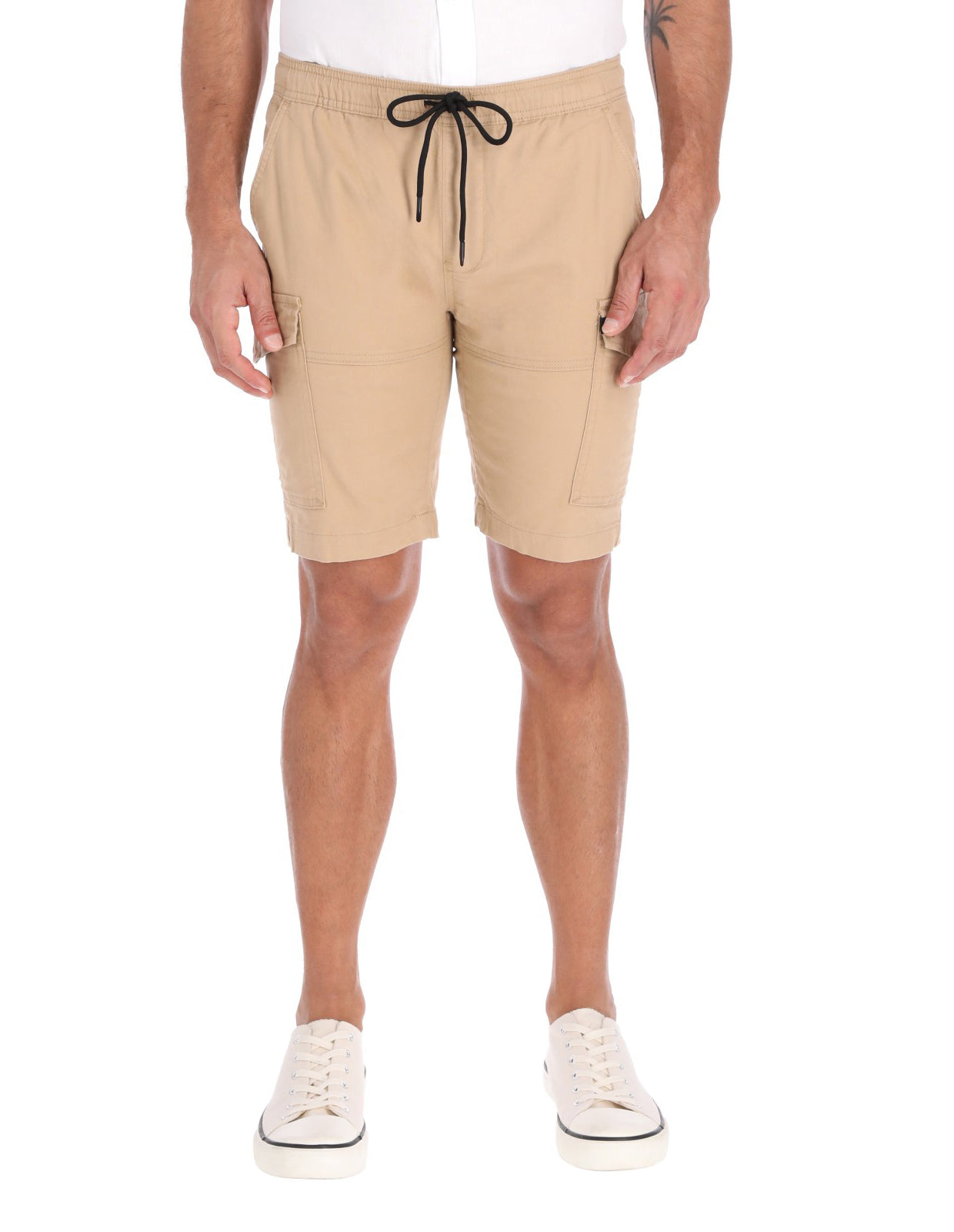 Bermuda Cargo de Gabardina Premium - Caqui