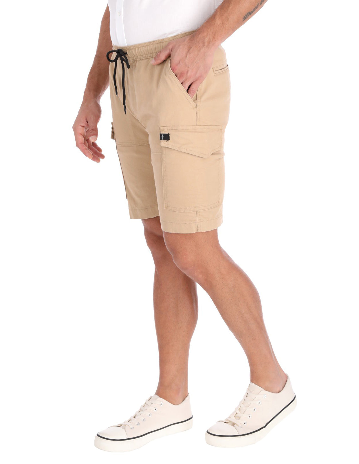 Bermuda Cargo de Gabardina Premium - Caqui