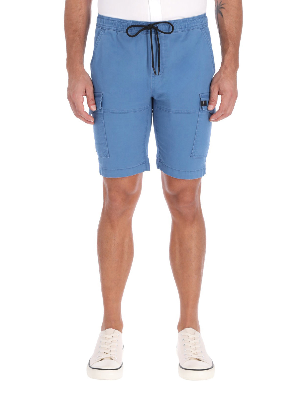 Bermuda Cargo de Gabardina - Azul Petróleo
