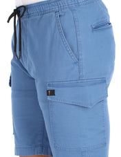 Bermuda Cargo de Gabardina - Azul Petróleo