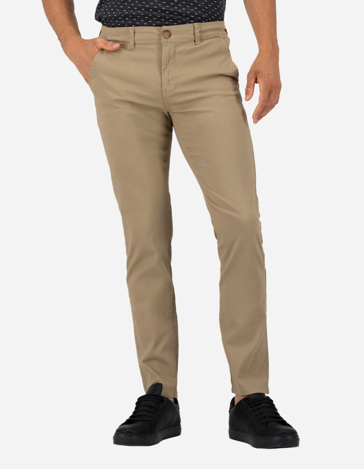 Pantalón Chino de Gabardina Slim - Caqui