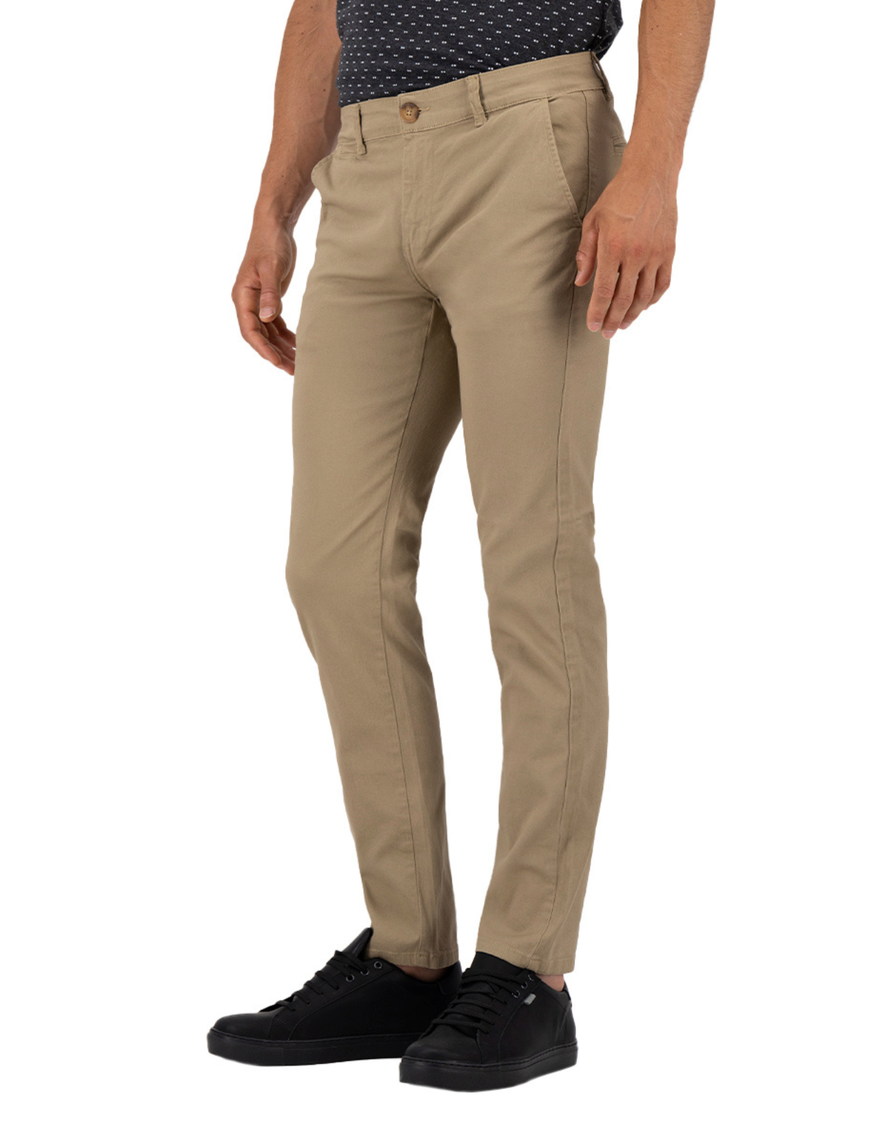 Pantalón Chino de Gabardina Slim - Caqui