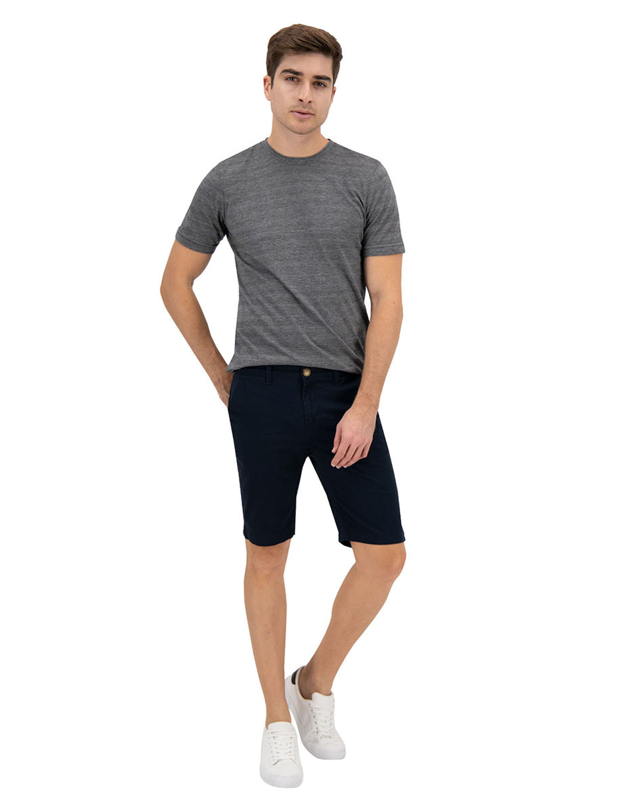Bermuda Estilo Chino de Gabardina - Blue Navy