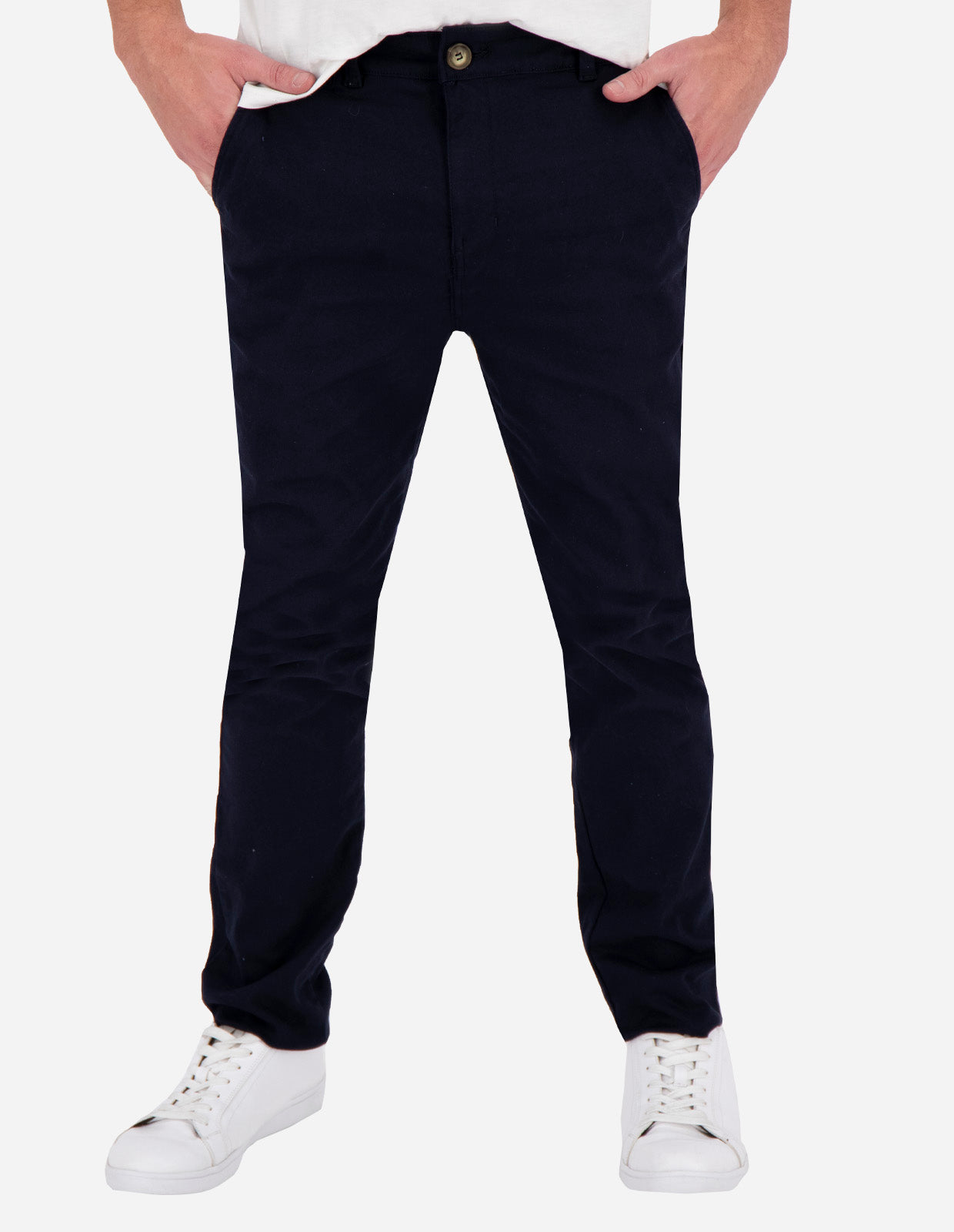 Pantalón Chino de Gabardina Slim - Azul Marino