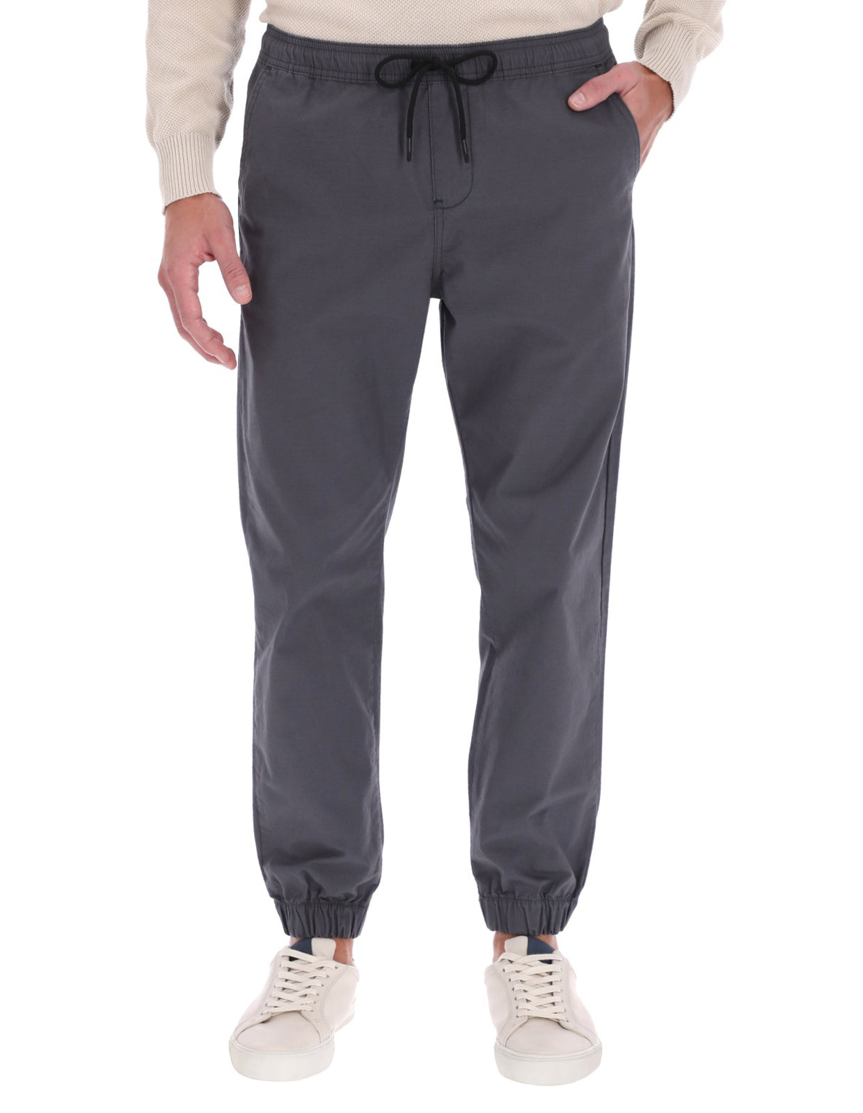 Jogger Táctico de Gabardina Relaxed Fit - Gris Oxford