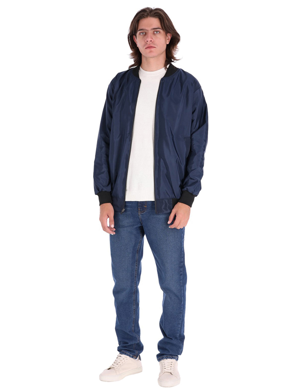 Chamarra Bomber Jacket Impermeable - Azul Marino