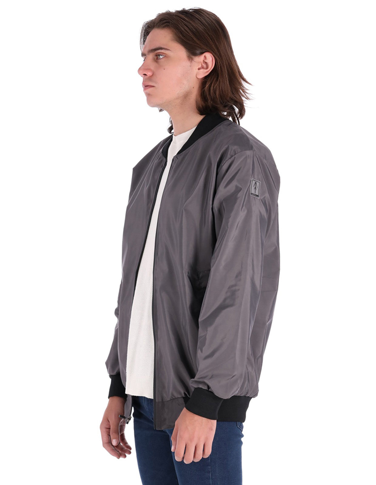 Chamarra Bomber Jacket Impermeable - Gris