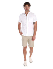 Bermuda Cargo de Gabardina - Arena