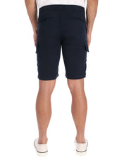 Bermuda Cargo de Gabardina - Azul Marino