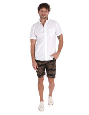 Bermuda Cargo de Gabardina - Camuflaje