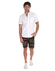 Bermuda Cargo de Gabardina - Camuflaje