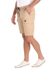 Bermuda Cargo de Gabardina Premium - Caqui