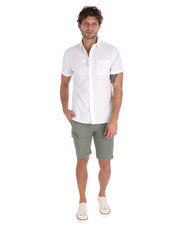 Bermuda Cargo de Gabardina Premium - Gris Perla