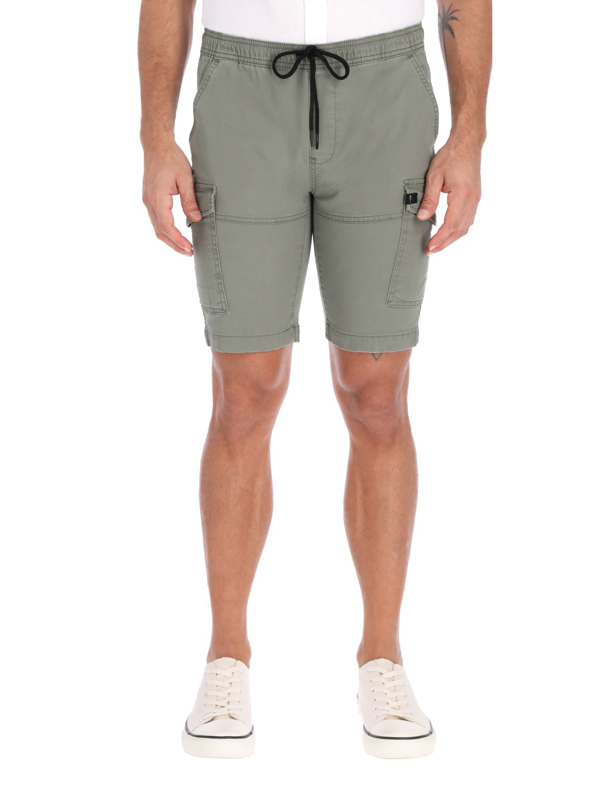 Bermuda Cargo de Gabardina Premium - Gris Perla
