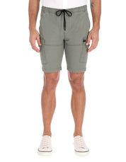 Bermuda Cargo de Gabardina Premium - Gris Perla