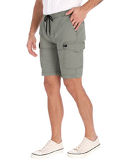 Bermuda Cargo de Gabardina Premium - Gris Perla