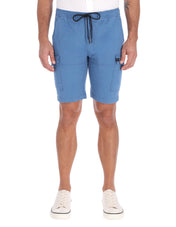 Bermuda Cargo de Gabardina - Azul Petróleo