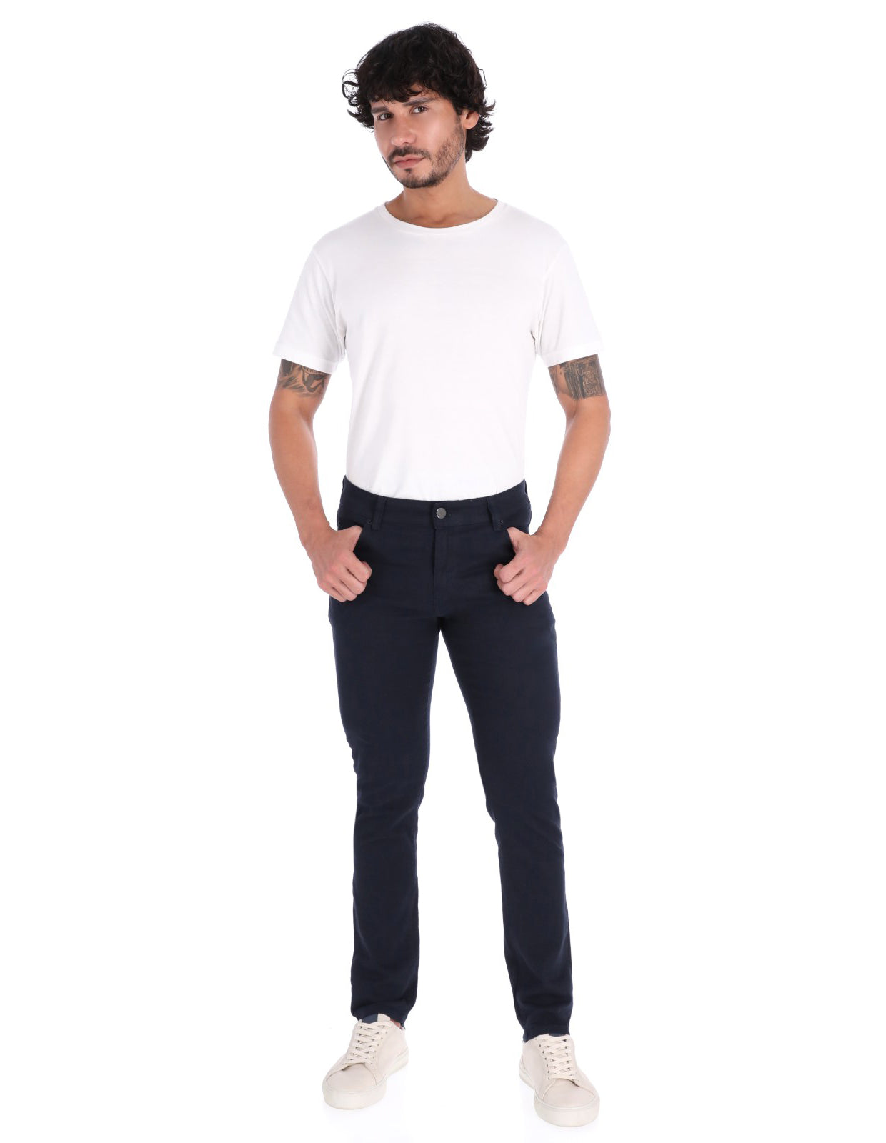 Pantalón de Gabardina New Cut Slim - Azul Marino