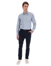 Pantalón Chino de Gabardina Recto - Azul Marino