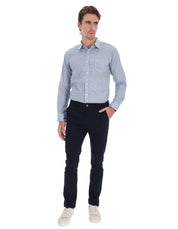 Pantalón Chino de Gabardina Recto - Azul Marino