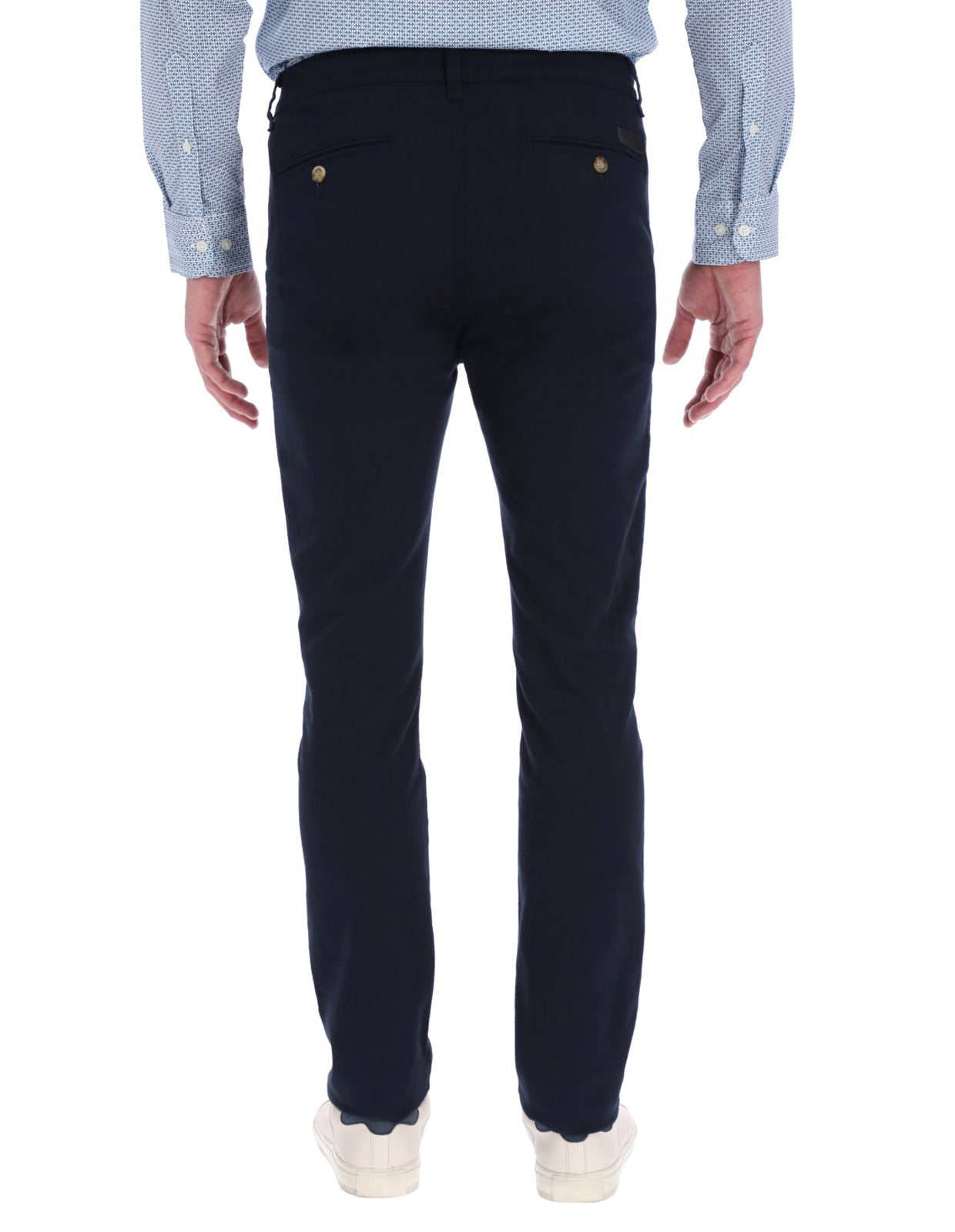 Pantalón Chino de Gabardina Recto - Azul Marino