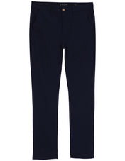 Pantalón Chino de Gabardina Recto - Azul Marino