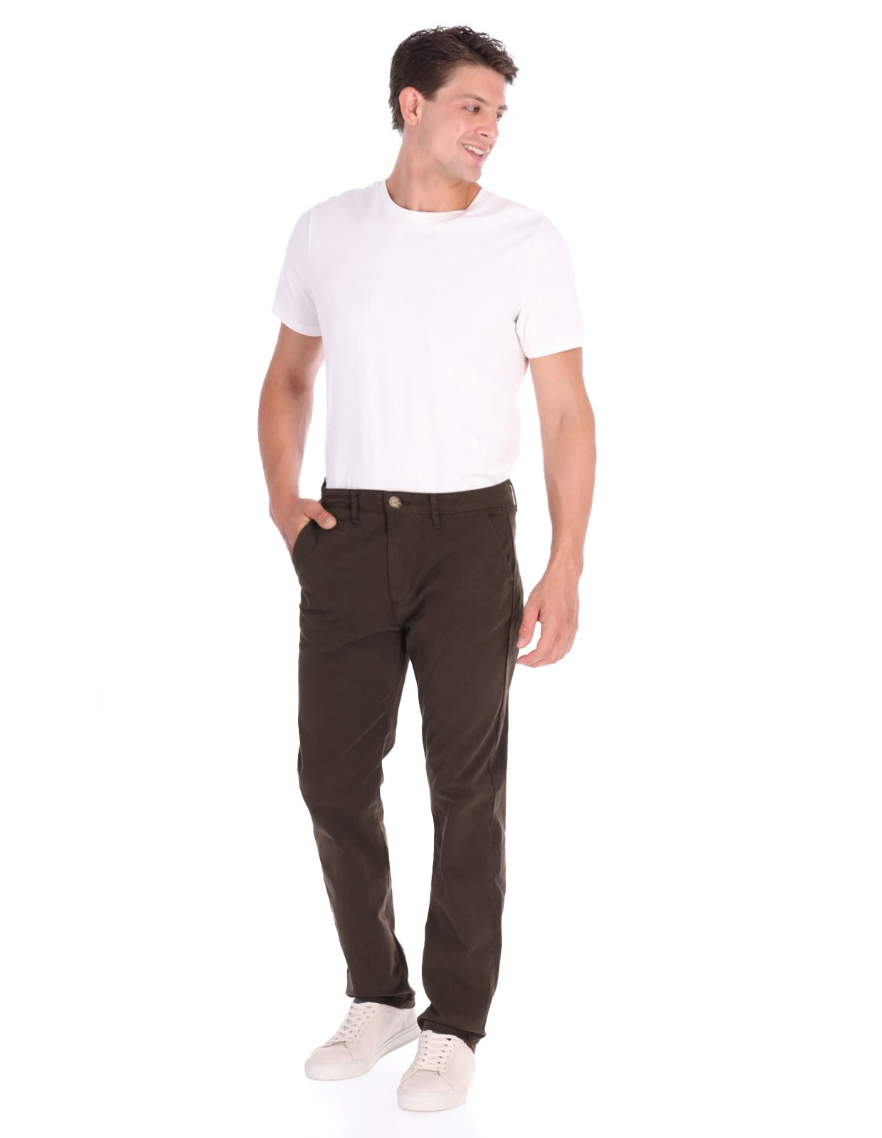 Pantalón Chino de Gabardina - Dark Coffee