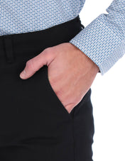 Pantalón Chino de Gabardina Recto - Negro
