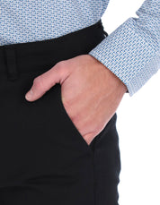 Pantalón Chino de Gabardina Recto - Negro