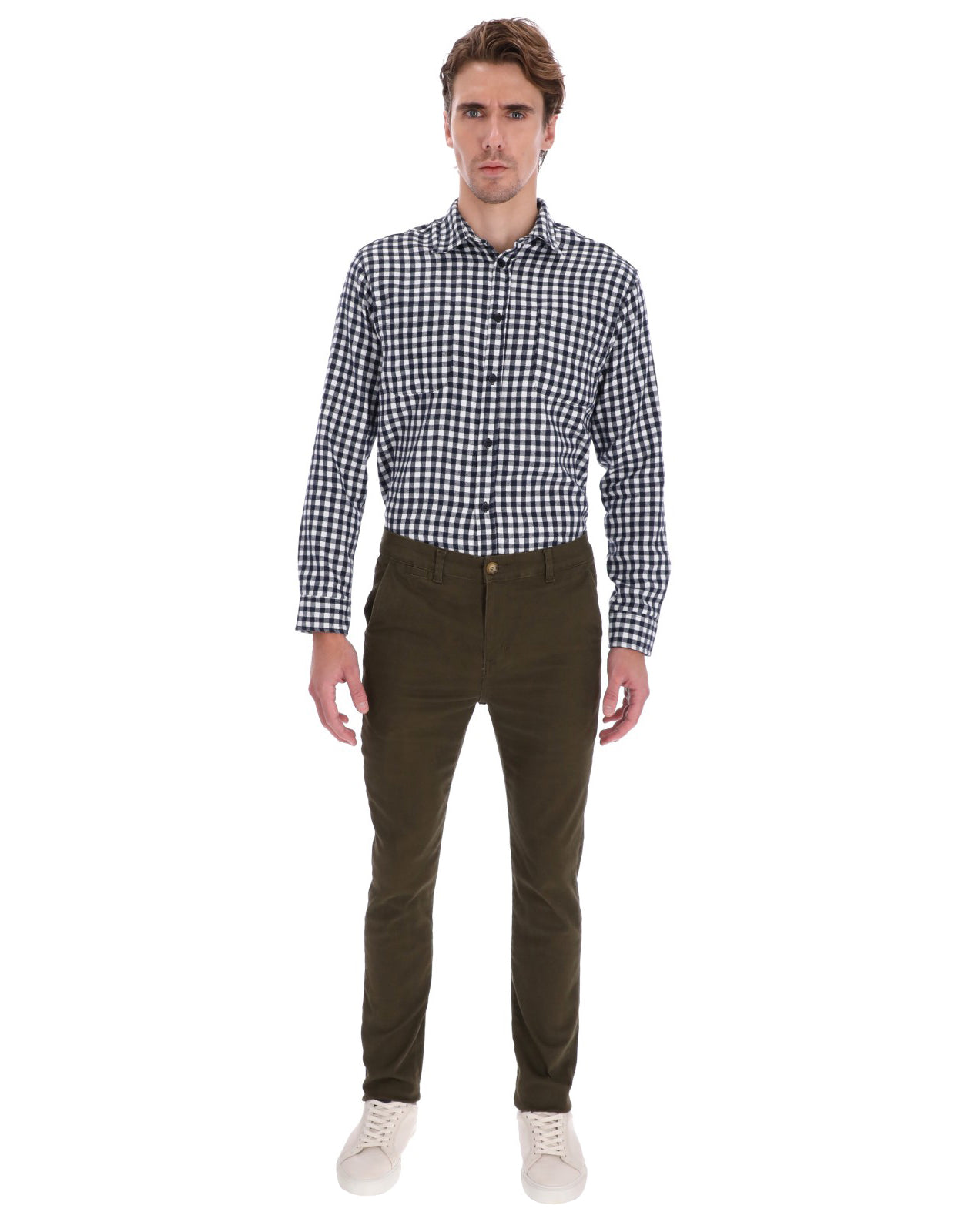 Pantalón Chino de Gabardina - Verde Olivo