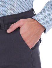 Pantalón Chino de Gabardina Recto - Gris Oxford