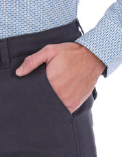 Pantalón Chino de Gabardina Recto - Gris Oxford