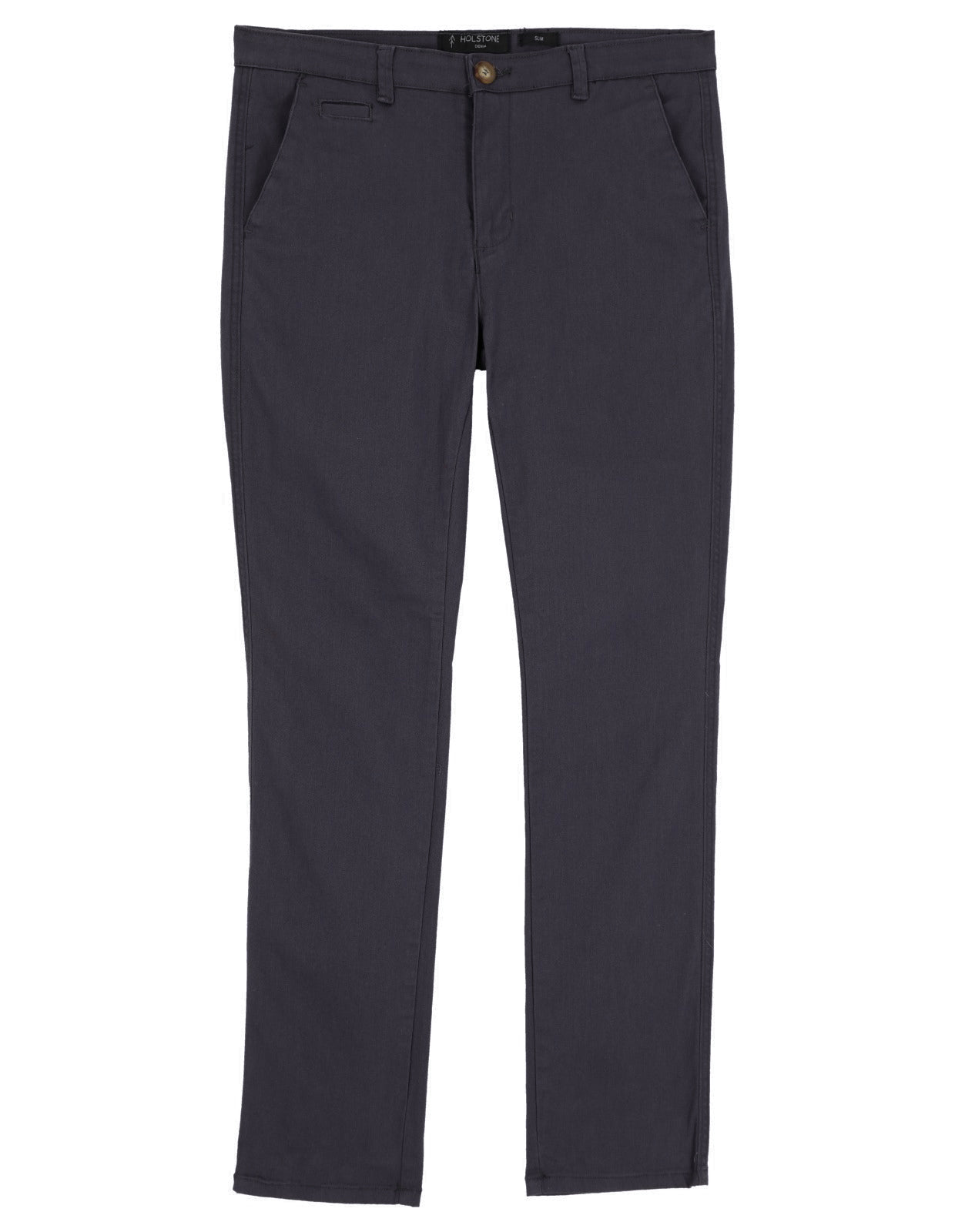 Pantalón Chino de Gabardina Recto - Gris Oxford
