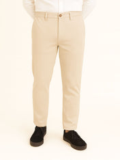 Pantalón Chino de Gabardina Recto - Arena