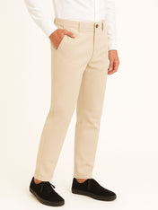 Pantalón Chino de Gabardina Recto - Arena