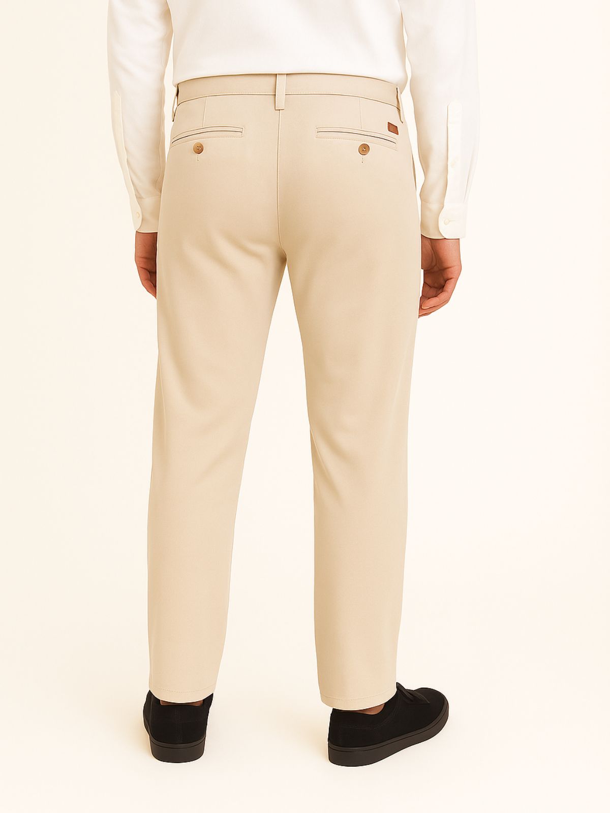 Pantalón Chino de Gabardina Recto - Arena