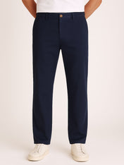 Pantalón Chino de Gabardina Recto - Azul Marino