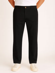 Pantalón Chino de Gabardina Recto - Negro