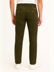Pantalón Chino de Gabardina Recto - Verde Olivo