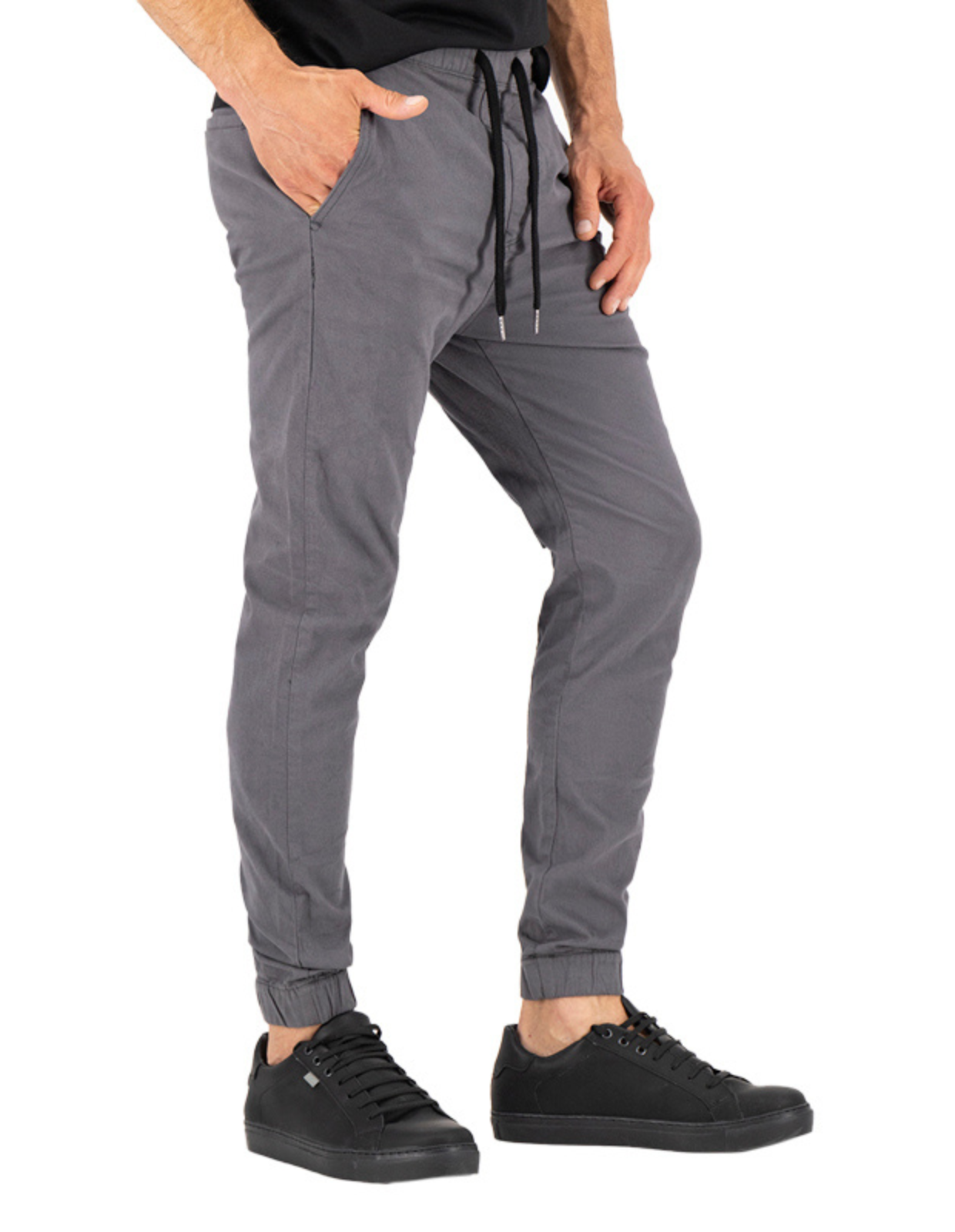 Jogger de Gabardina Premium con Costura - Gris