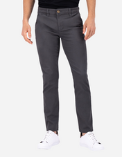 Pantalón Chino de Gabardina Slim - Gris Oxford