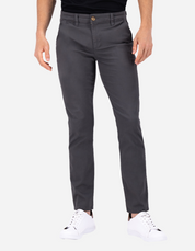 Pantalón Chino de Gabardina Slim - Gris Oxford