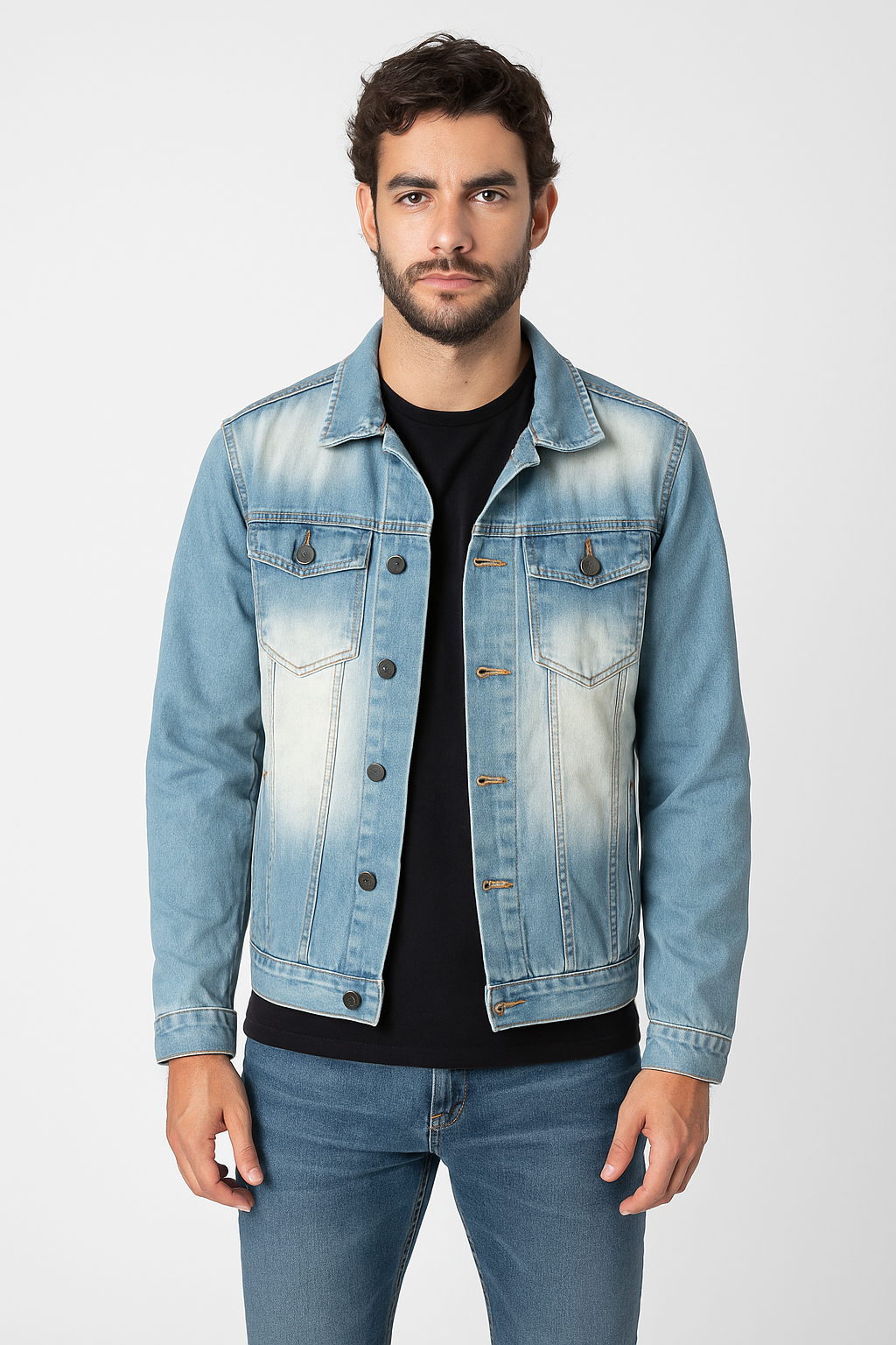 Chamarra de Mezclilla Premium - Light Blue Washed
