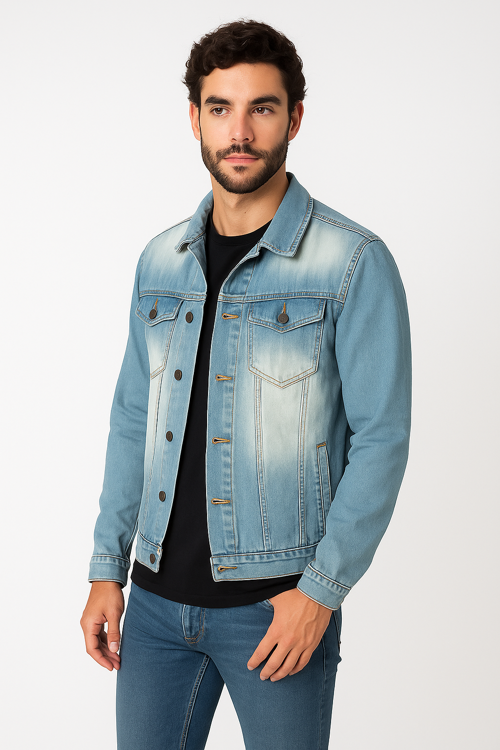 Chamarra de Mezclilla Premium - Light Blue Washed