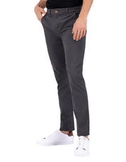 Pantalón Chino de Gabardina Slim - Gris Oxford