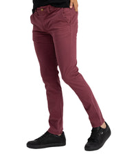 Pantalón Chino de Gabardina Slim - Vino