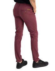 Pantalón Chino de Gabardina Slim - Vino
