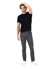 Pantalón Chino de Gabardina Slim - Gris Oxford
